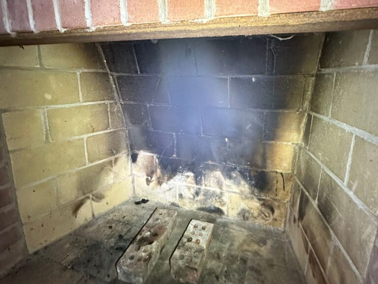 View of a chimney fireplace
