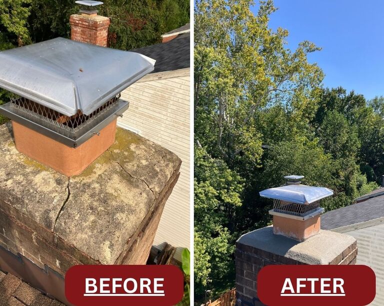 Before & After picture of our repair job at Lorton, VA