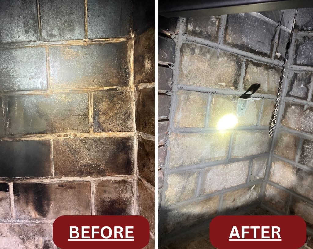 Before and After Chimney Restoration in Fairfax Station, VA