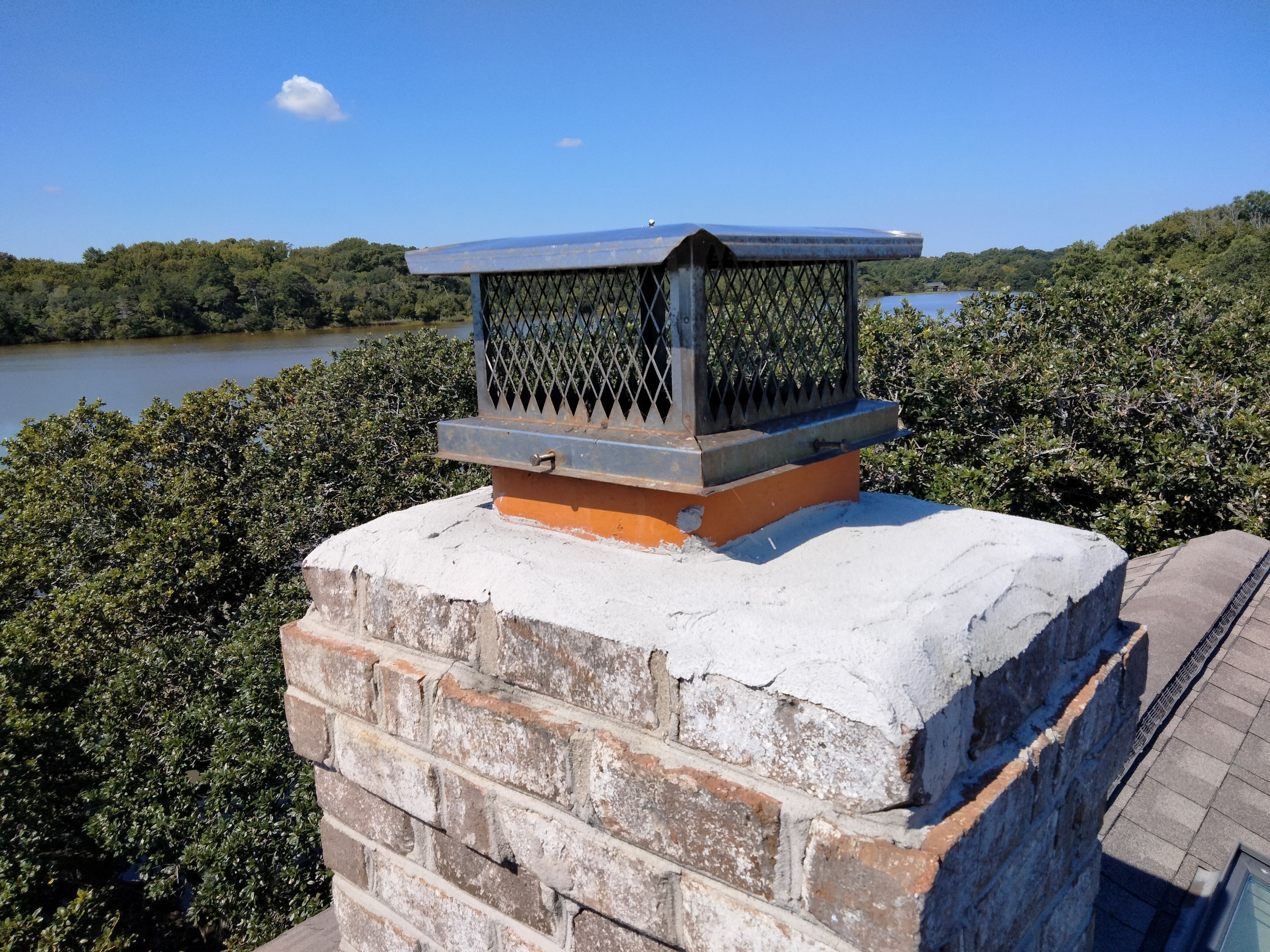 Another view of corrosion presence on chimney cap