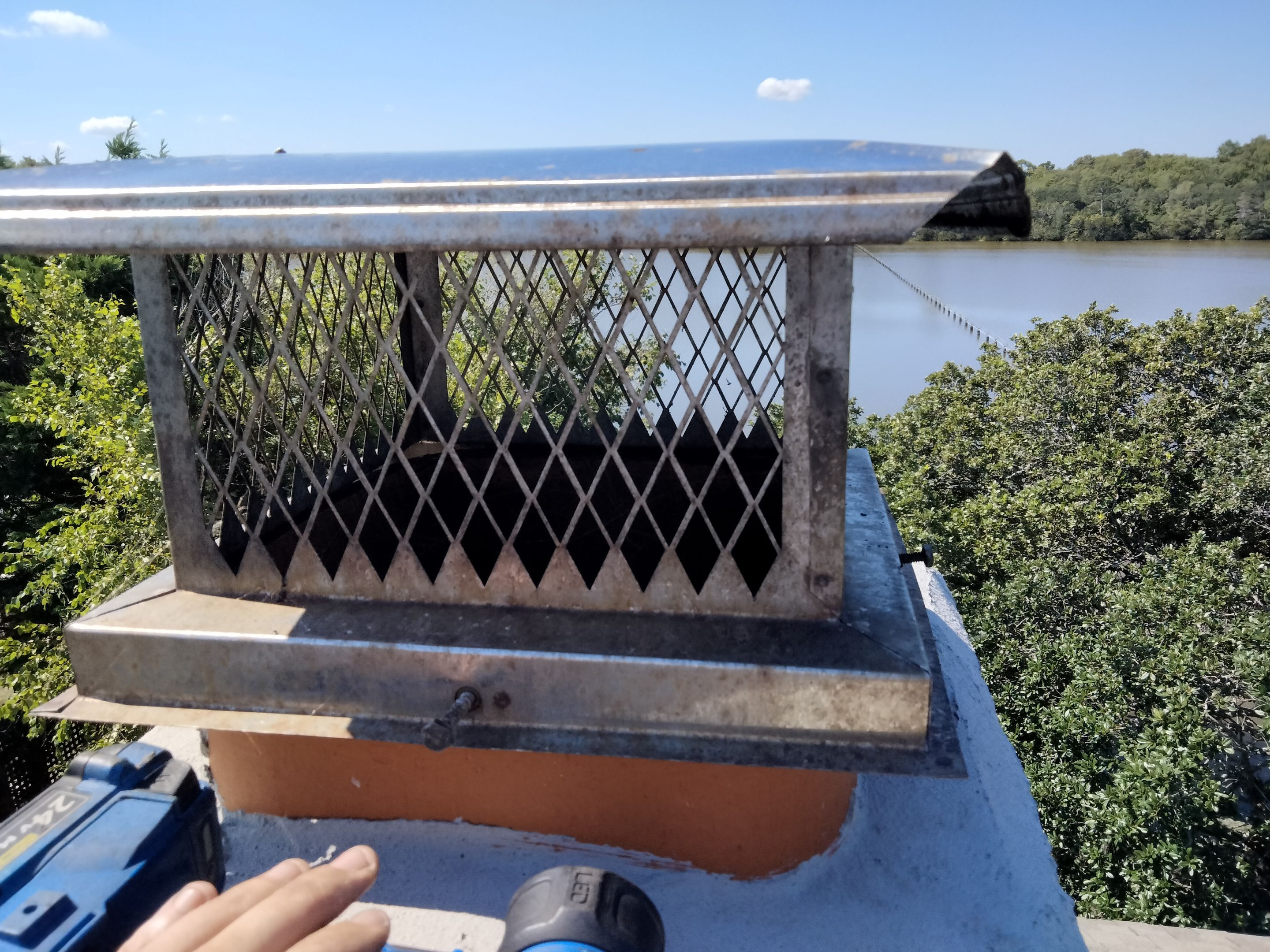 Corrosion presence on chimney cap