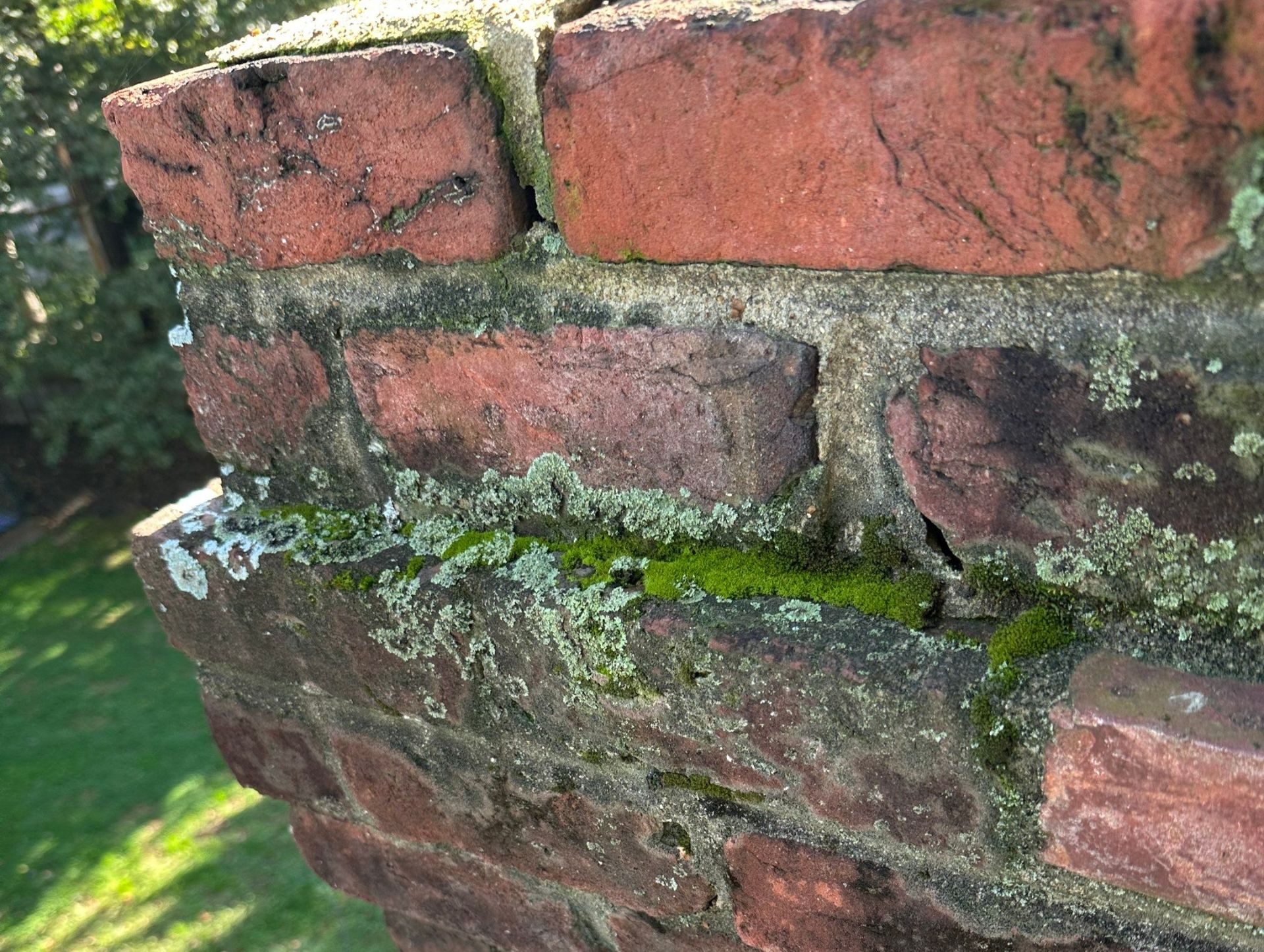 Moisture exposure on the outer area of a chimney in Richmond