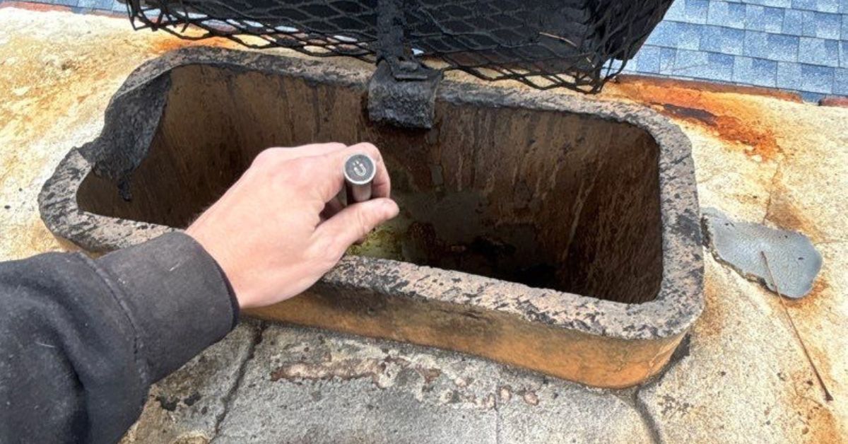 inspector inspecting chimney