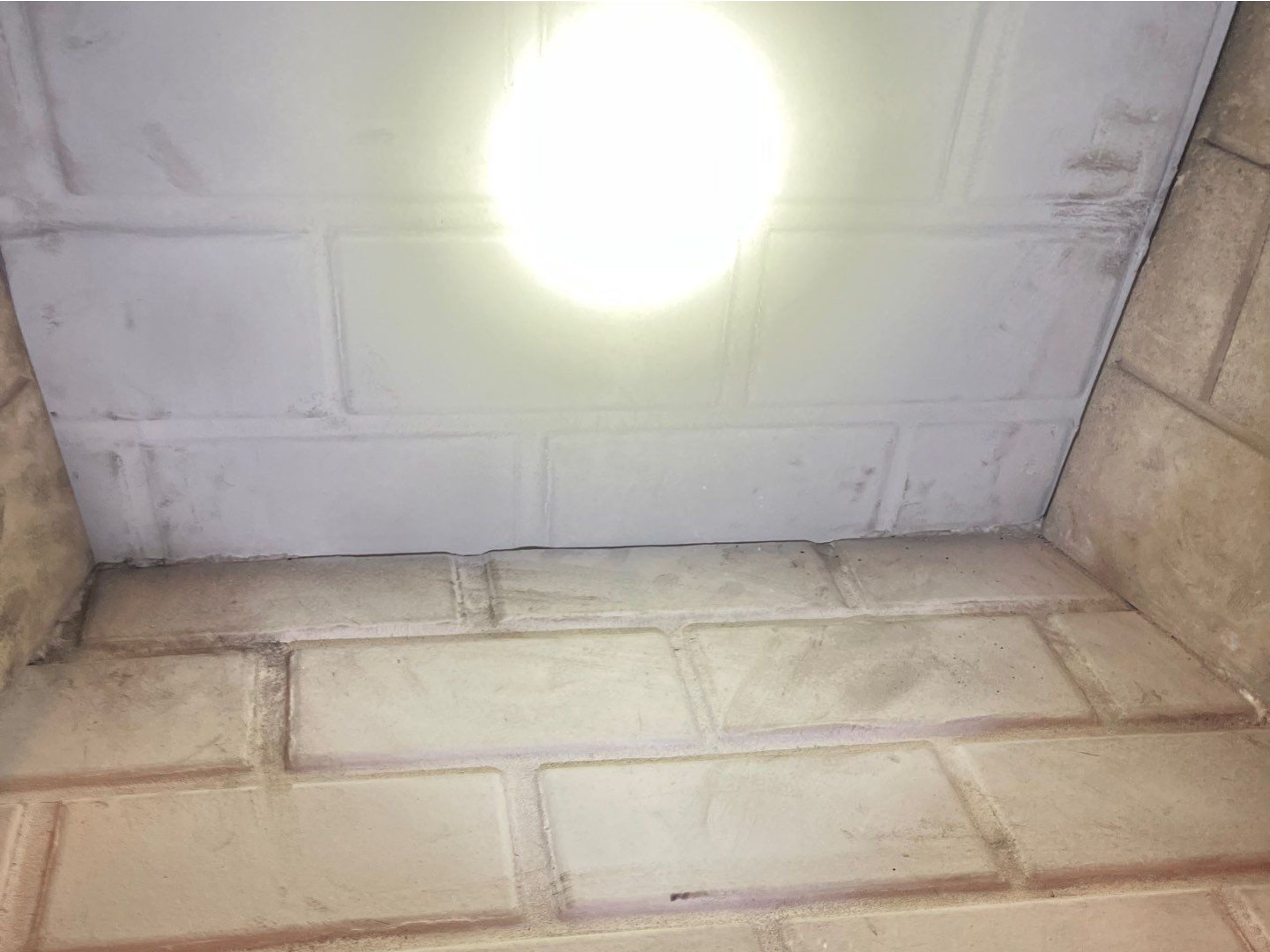 Sealed around fireplace